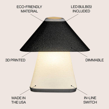 Enzo 11.63" Modern Contemporary Plant-Based PLA 3D Printed Dimmable LED Table Lamp - JONATHAN Y